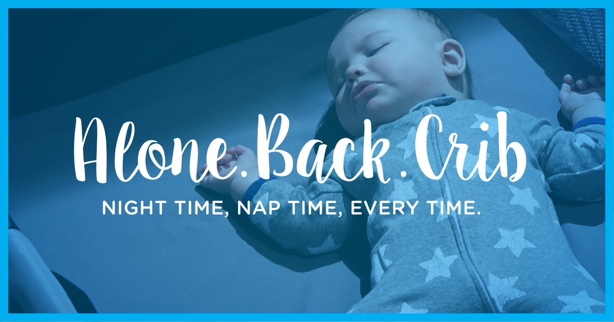 CradleCincy's tweet photo. A reminder to all parents (and grandparents...and childcare providers...and anyone who takes care of a baby) to practice the #SafeSleepABCs. Alone, on their Back, and in a Crib - night time, nap time, every time. https://t.co/pMLZjLBZwL