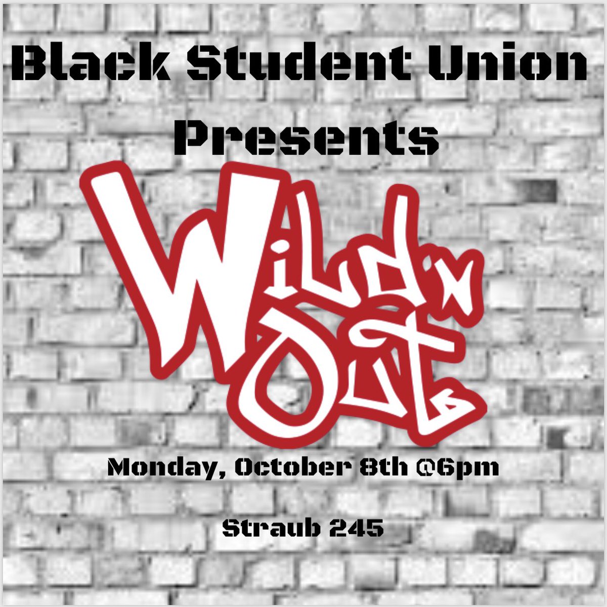❗️TONIGHT❗️at 6pm in Straub 245 we’re Wild’n Out!! You know you want to be there 😏😂🎉