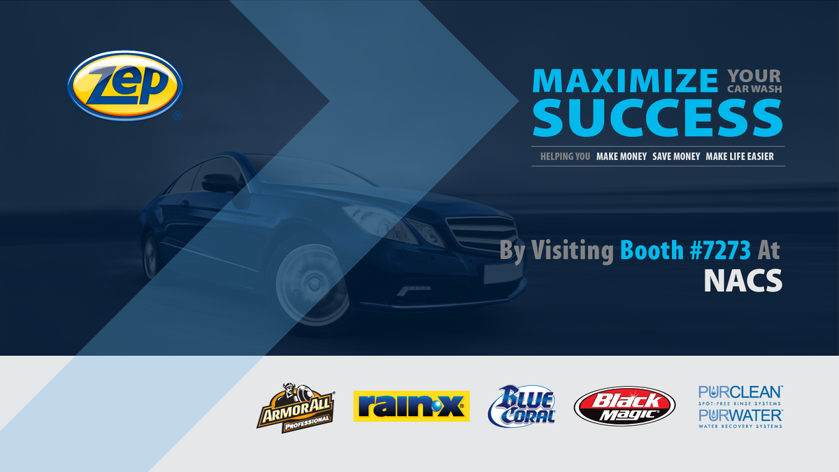 ZepVehicleCare's tweet photo. We're here @NACSonline tradeshow! Visit Booth #7273 to learn about our innovative car wash chemistries &amp; speak to our experts on how a Zep Vehicle Care partnership can increase the revenue at your car wash! #NACS #NACSshow https://t.co/El2OpXIMTZ