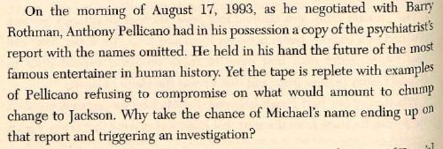 When that failed and MJ refused to pay them off, that's when they went to authorities and kick started the public scandal. The Chandlers cynically boast in their own book(!):