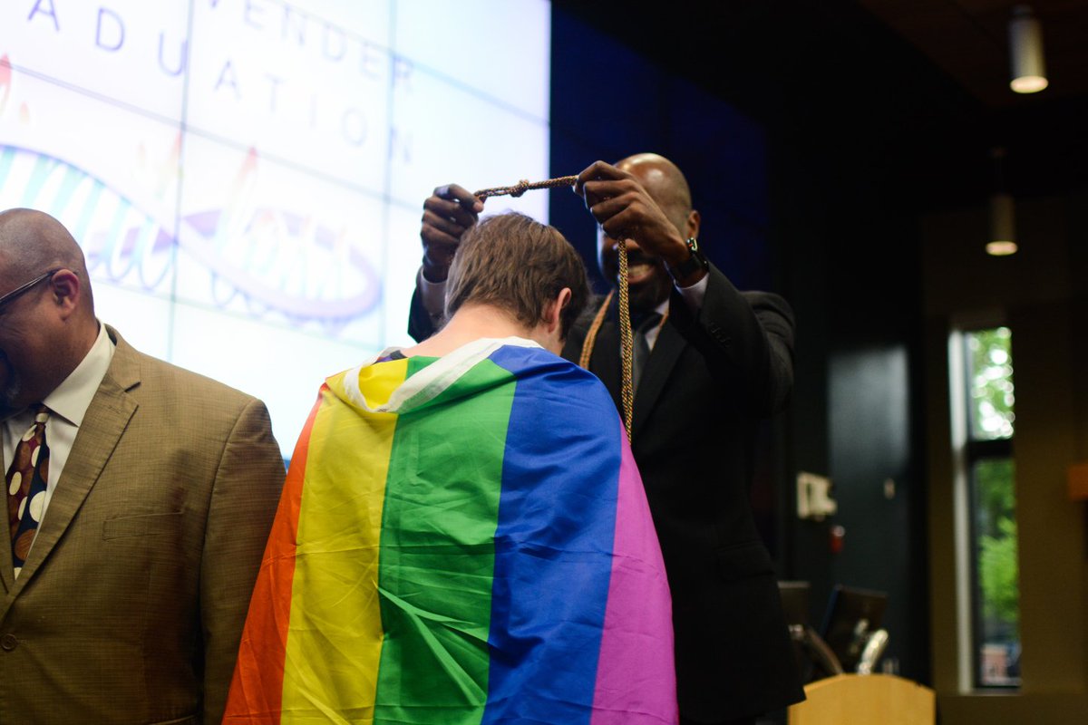 NickRFAtanasio's tweet photo. "Lav grad gave me a great send off in a way that also positively acknowledged my identity! - Josue Turrubiates.

Lavender Graduation, a national org aiming at providing grad ceremonies for queer students, promotes and celebrates diversity! #vcusmclass #TwitterScavengerHunt https://t.co/C6V8gheI7N