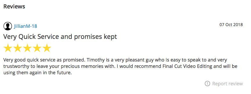 Finalcut656's tweet photo. We did some work last week for a wonderful lady called Jill and we were rewarded with another review on our https://t.co/iqQUmOUfGJ advert. 71 reviews and growing. #memorypreserved https://t.co/xY78OkL5d5