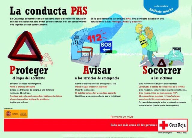 BomberosDip_VLL's tweet photo. Conducta #PAS
#Proteger 
#Avisar 
#Socorrer 
en caso de accidente
 ¡Prevenir es vivir! @CruzRojaEsp @cruzrojava @emecyl112 https://t.co/A5rmSHuRyS