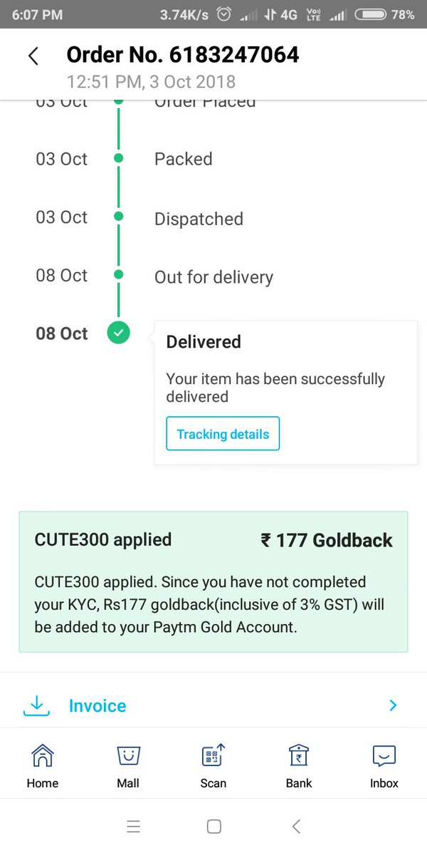 MSBhatiUjaliya's tweet image. @Paytm please look into the matter @Paytmcare @PaytmMall #Inspite applying valid promo code still not received cash back / Gold back. Details as follows @consumerforum_ @consumerforum