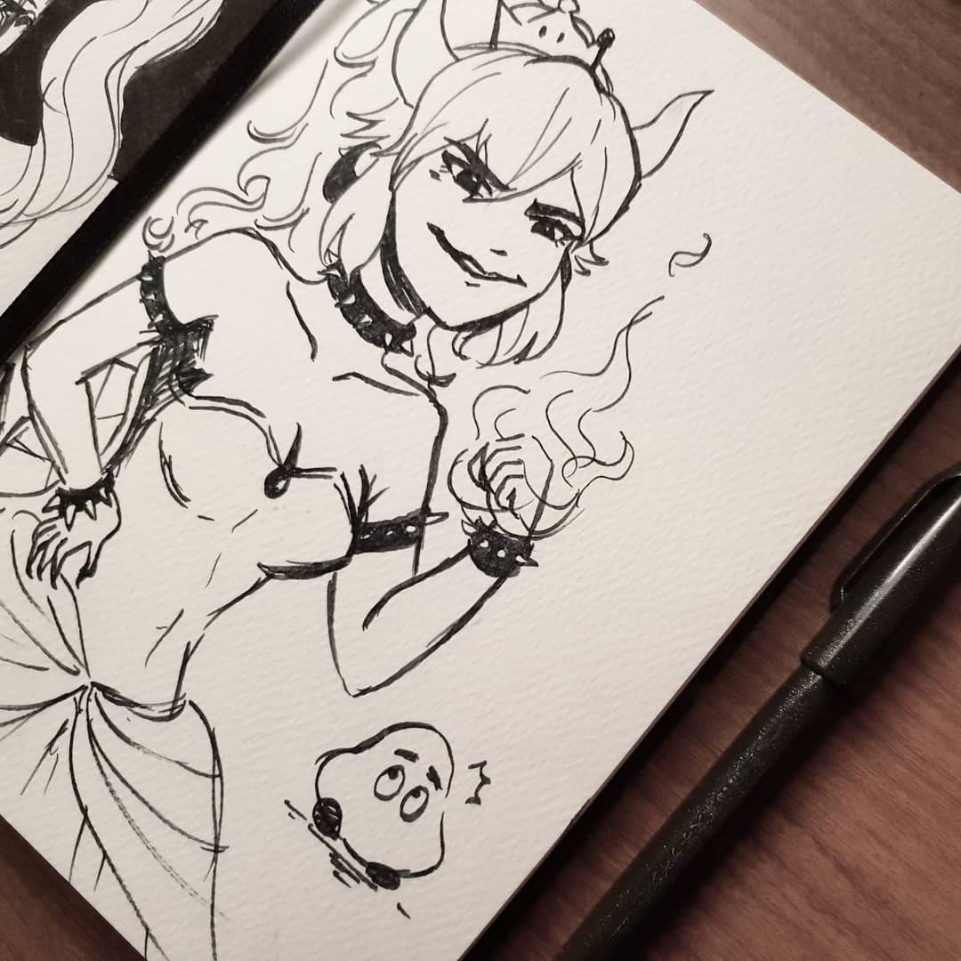 samarasketch's tweet photo. Guess who finally jumped on the bandwagon? I've been meaning to draw #bowsette for a long while and now the 👸🏼 has finally shown up in my sketchbook!! 😚 Just in time for day 8 of #inktober2018! 😁
-
#bowsettefanart #bowser #supermario #supercrown #princesskoopa #koopahime https://t.co/CByAuGfTn5