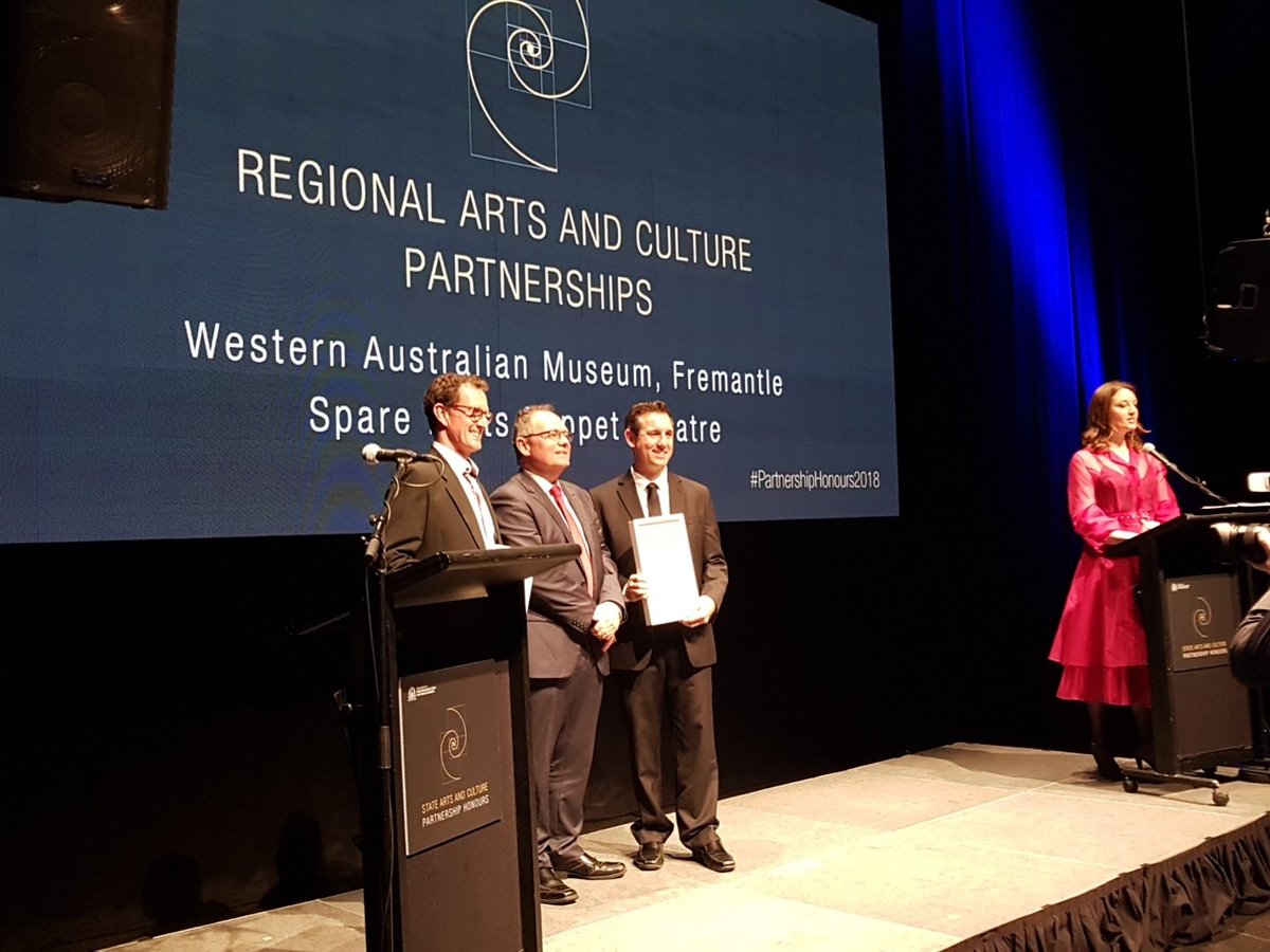 DLGSCarts's tweet photo. .@wamuseum has been honoured for their successful partnership with @SPAREPARTSPUPPET, the choose-your-own-adventure exhibition #TomVickers and the Extraordinary Adventure of his Missing Sock. The exhibition had successful seasons across WA #PartnershipHonours2018 https://t.co/nrCiiEPgKa