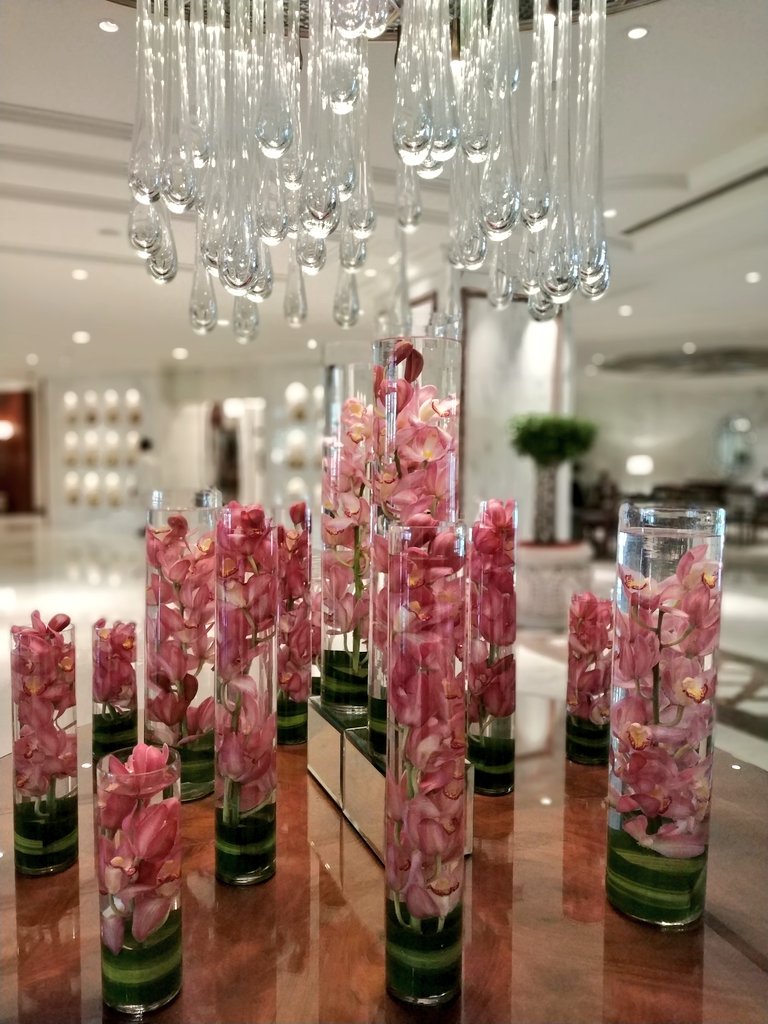 tajpalacedelhi's tweet photo. #TajPalaceNewDelhi supports the @ELLEINDIA #BreastCancer Awareness Campaign. Glimpses of our resplendent lobby bedecked with  #pink-hued florals. #EBCC https://t.co/wSzivtw6ud