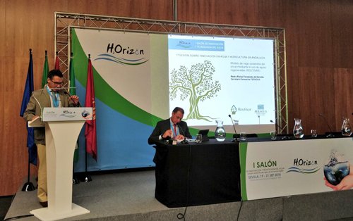 Presentamos en <a href="/H2Orizon2018/">H2Orizon</a> los proyectos <a href="/MOSES_H2020/">mosesproject</a> y #REUTIVAR, dos grandes proyectos de investigación para el sector del #regadío, el primero de ellos de alcance europeo, en los que participa <a href="/FeraguaRegantes/">Feragua</a>. ¿Quieres conocerlos? bit.ly/2QvqrfI  #innovacion #agua