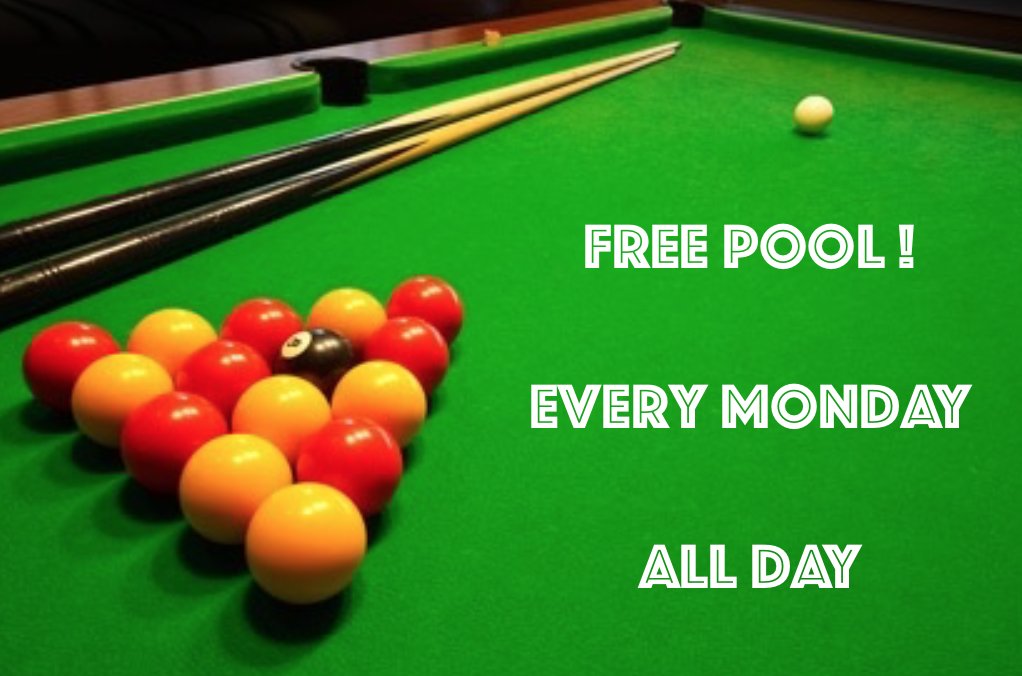 We have FREE POOL every Monday! #FreePool #Portsmouth