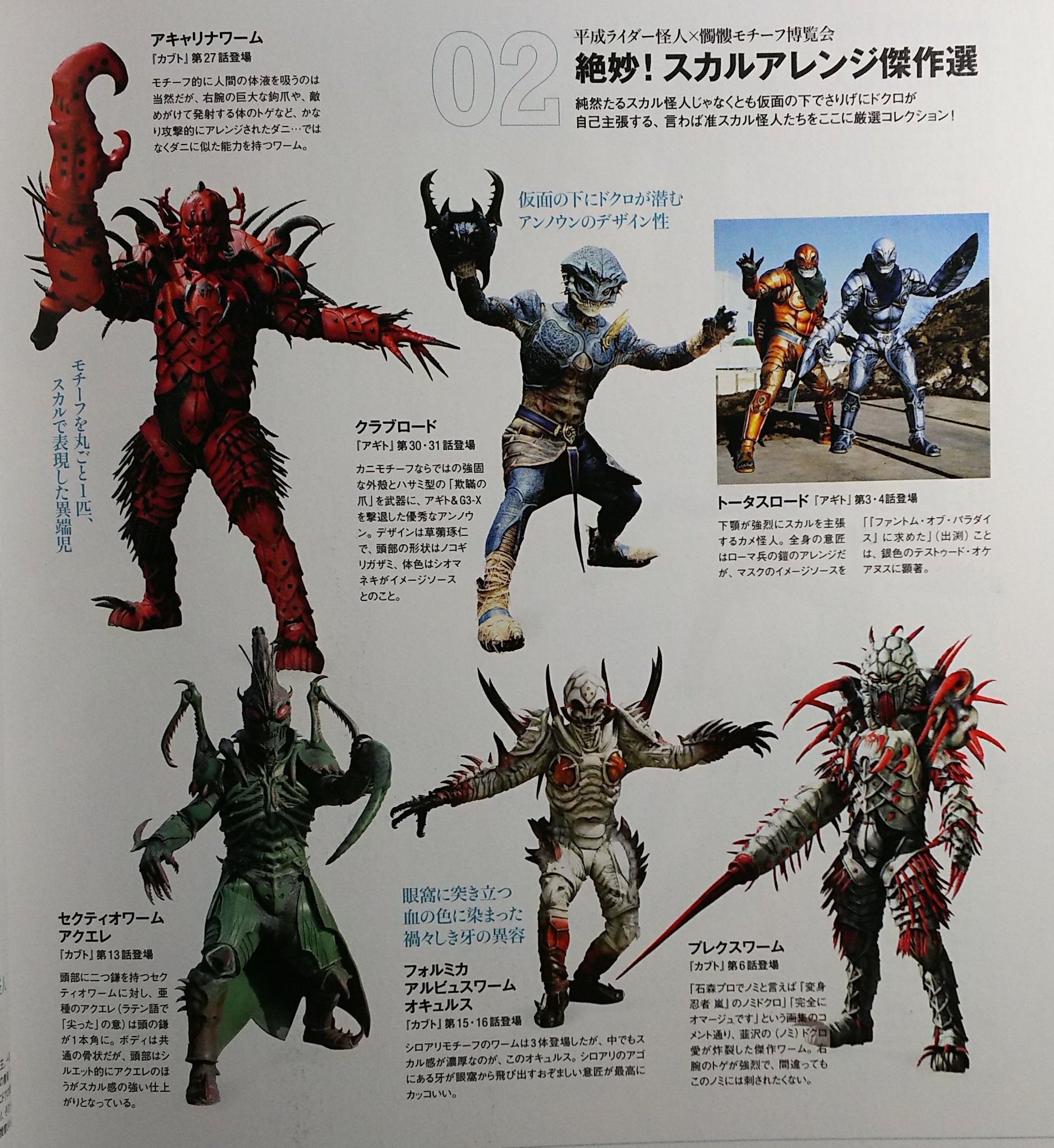 アマビエまゆ ある雑誌でドクロライダー怪人を纏めた企画があったのですが 何と61体中33体がニラ怪人という結果になりました 続