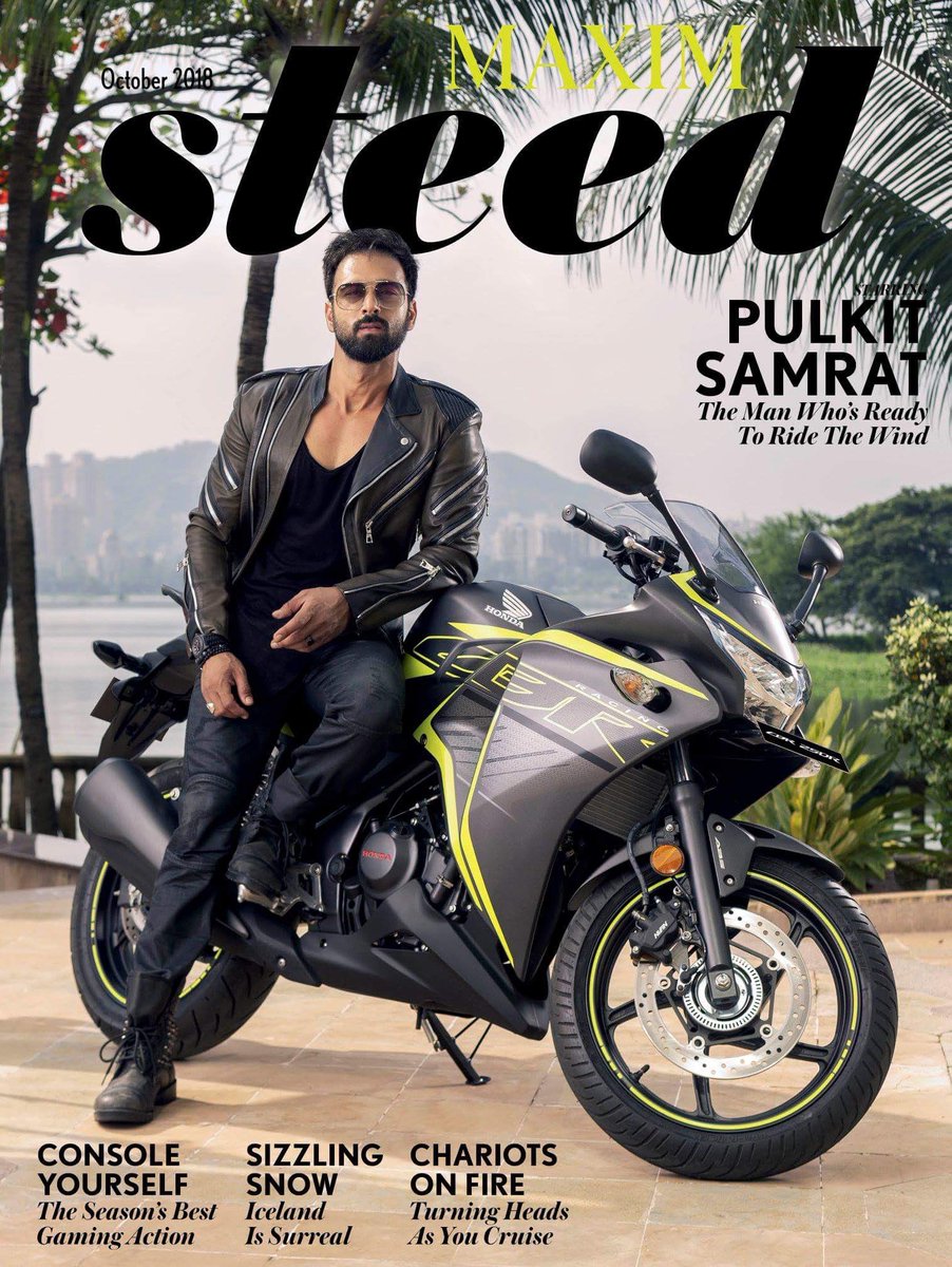 PulkitSamrat's tweet photo. My first cover!! 🤪👊✌️🔥🤩🙌💥💪💕🤘🍻🎷 #MaximMan #MaximSteed 
@MaximIndia shot by #MuneeshTarsem styled by: @akstyagi (let’s do less clothes next time) 
Hair: Team @AalimHakim Makeup: @rockysoni81 https://t.co/iCpgFmTjnT