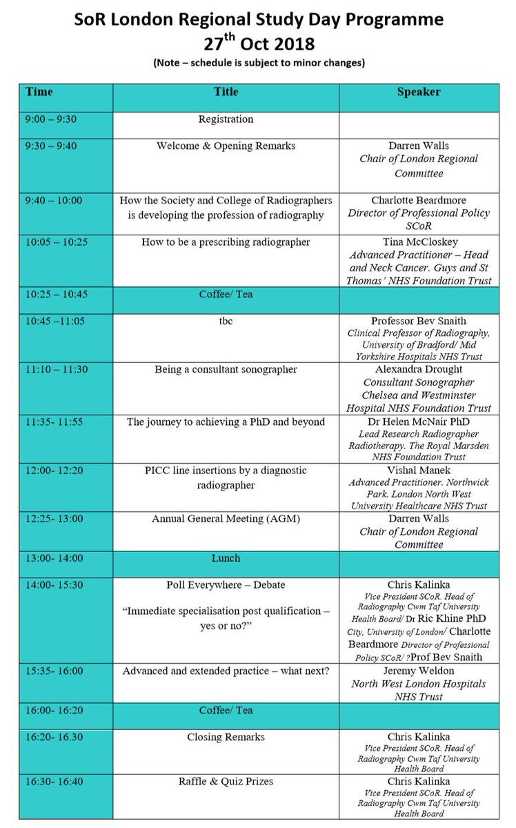 London Region Study Day 2018. Last few weeks to register.
Book at : bit.ly/lrcsd18