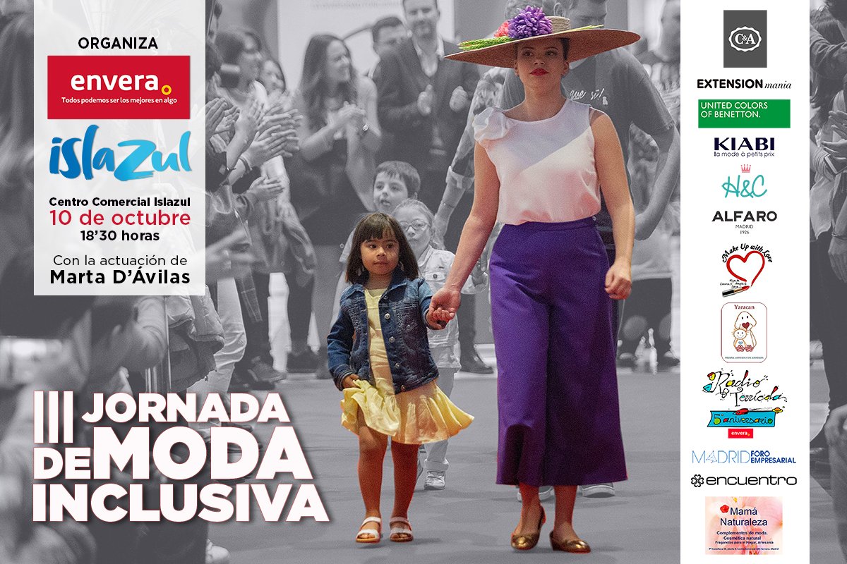 Grupo_Envera_'s tweet photo. Este miércoles tienes una cita con la moda inclusiva en @CCIslazul. A las 18:30 horas te mostraremos las tendencias de este otoño con @ALFARO1926, @benetton, @HugandClau, @extensionmania_, @ca_europe, @KiabiES, #MakeUpWithLove, #EnveraHandmade.
#ModaParaTodos https://t.co/40aA0NoKe3