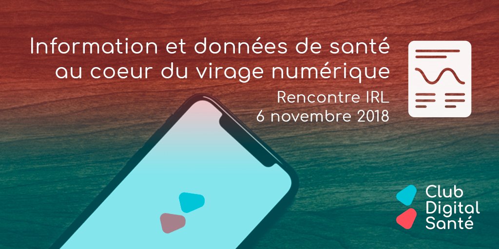 hcsmeufr's tweet photo. [Save the date] Prochaine IRL du Club Digital Santé #hcsmeufr le 6 novembre prochain chez @Kap_Code : informations et inscription à venir #esante https://t.co/OITs7cuZwC