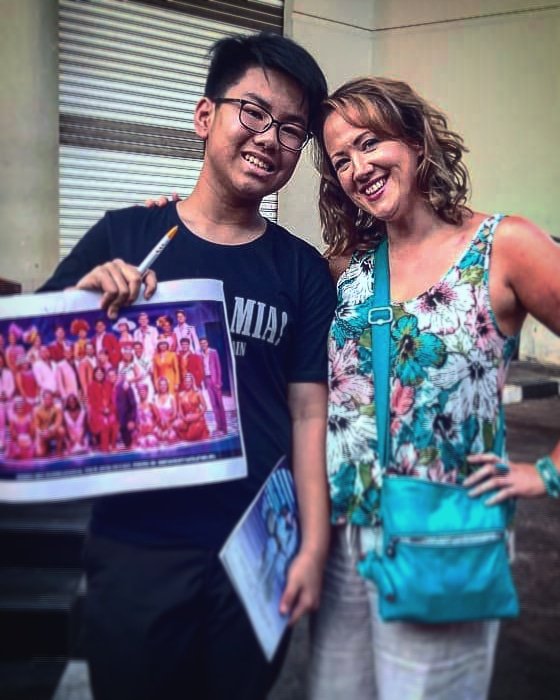 QueenCharlotteF's tweet photo. With the wonderful Mrs. @singinghaggis! Really want Mamma Mia back to Jakarta! https://t.co/gu7HpIZjVL