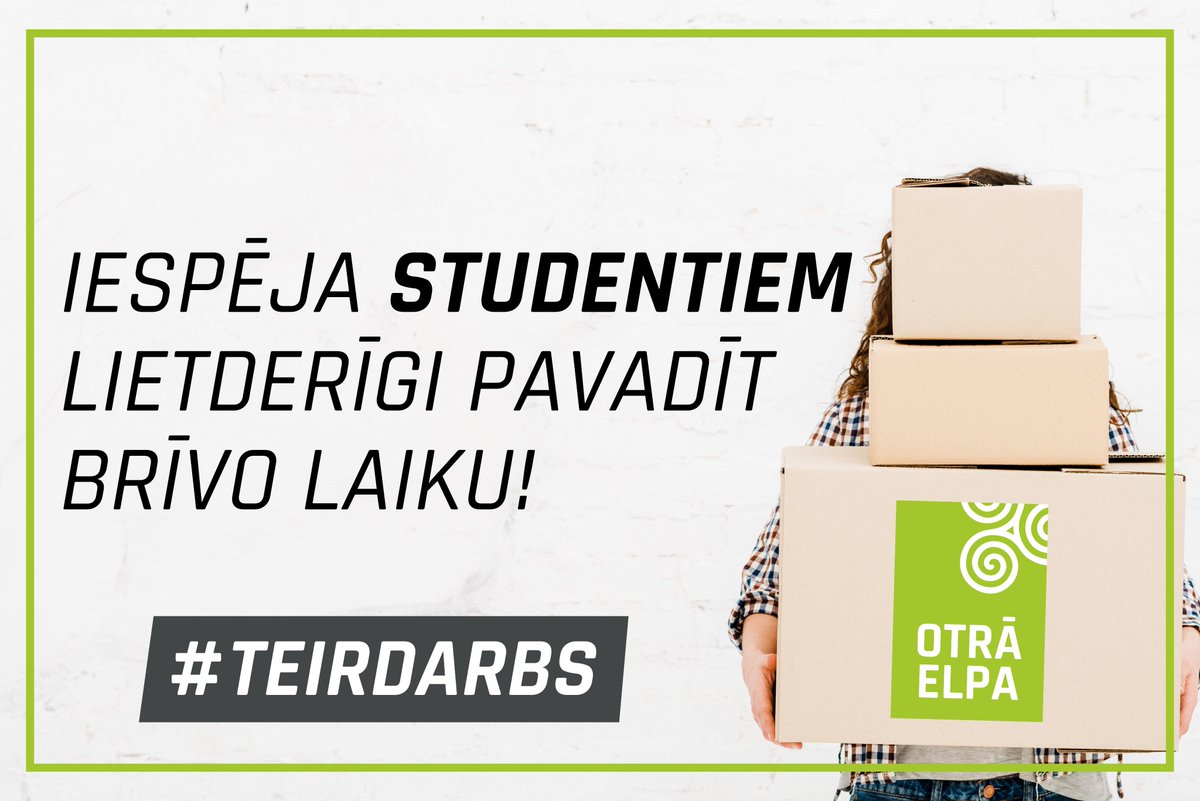 #TeIrDarbs studentiem, kuri vēlas savā brīvajā laikā strādāt labdarības veikalos “Otrā elpa” un ŠĶIROT ZIEDOJUMUS. Vairāk informācijas par pieteikšanos atrodama šeit: otraelpa.lv/iespeja-pievie……/