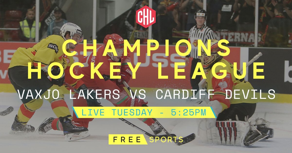 📺🏒 More live action to come on FreeSports as Cardiff Devils are back in CHL action, taking on Växjö Lakers at the VIDA Arena. Join Aaron Murphy and Paul Adey in another big night of ice hockey #ChampionsGoBeyond #EIHL #VAXvCAR