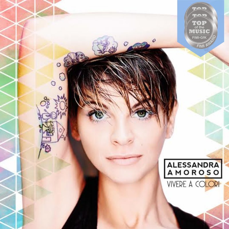 FIMI_IT's tweet photo. Le mille sfumature di #VivereAColori si possono racchiudere oggi in una sola tinta: si tratta del terzo platino, bravissima @AmorosoOF! 👏#FIMIAwards https://t.co/Wr76wVhXpO