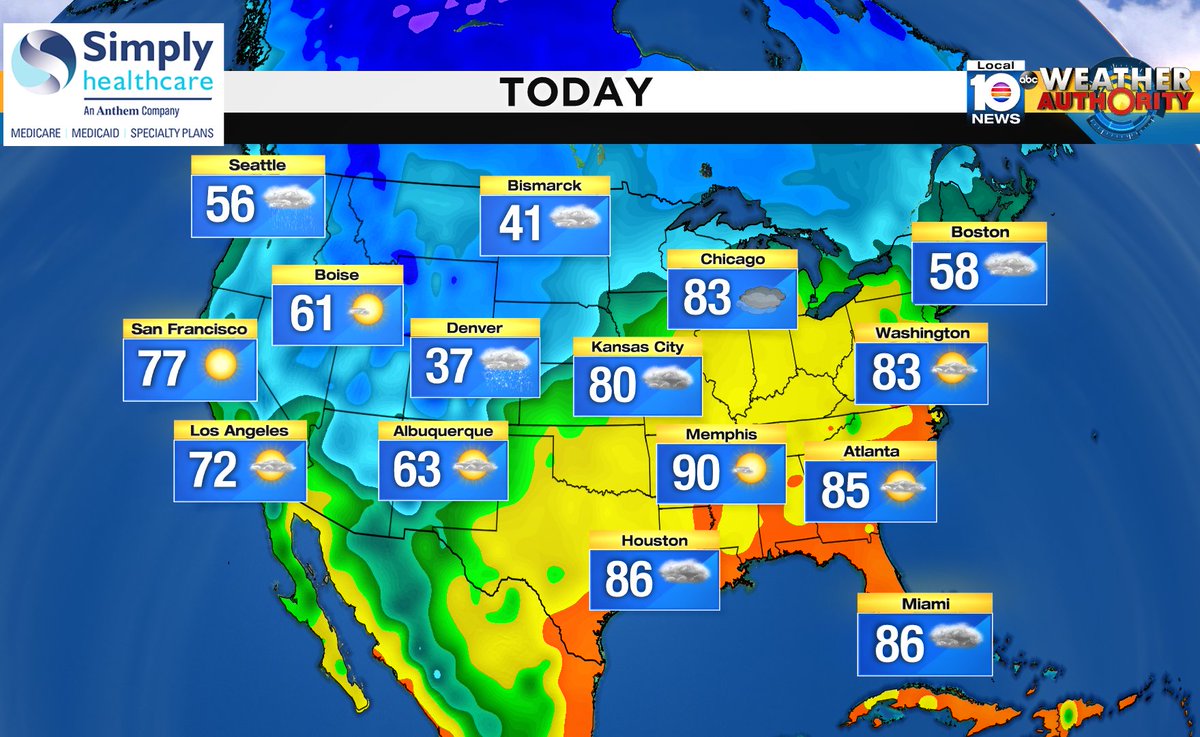 Here is the national forecast for today Presented by Simply Healthcare https://t.co/3LIMybqMdM