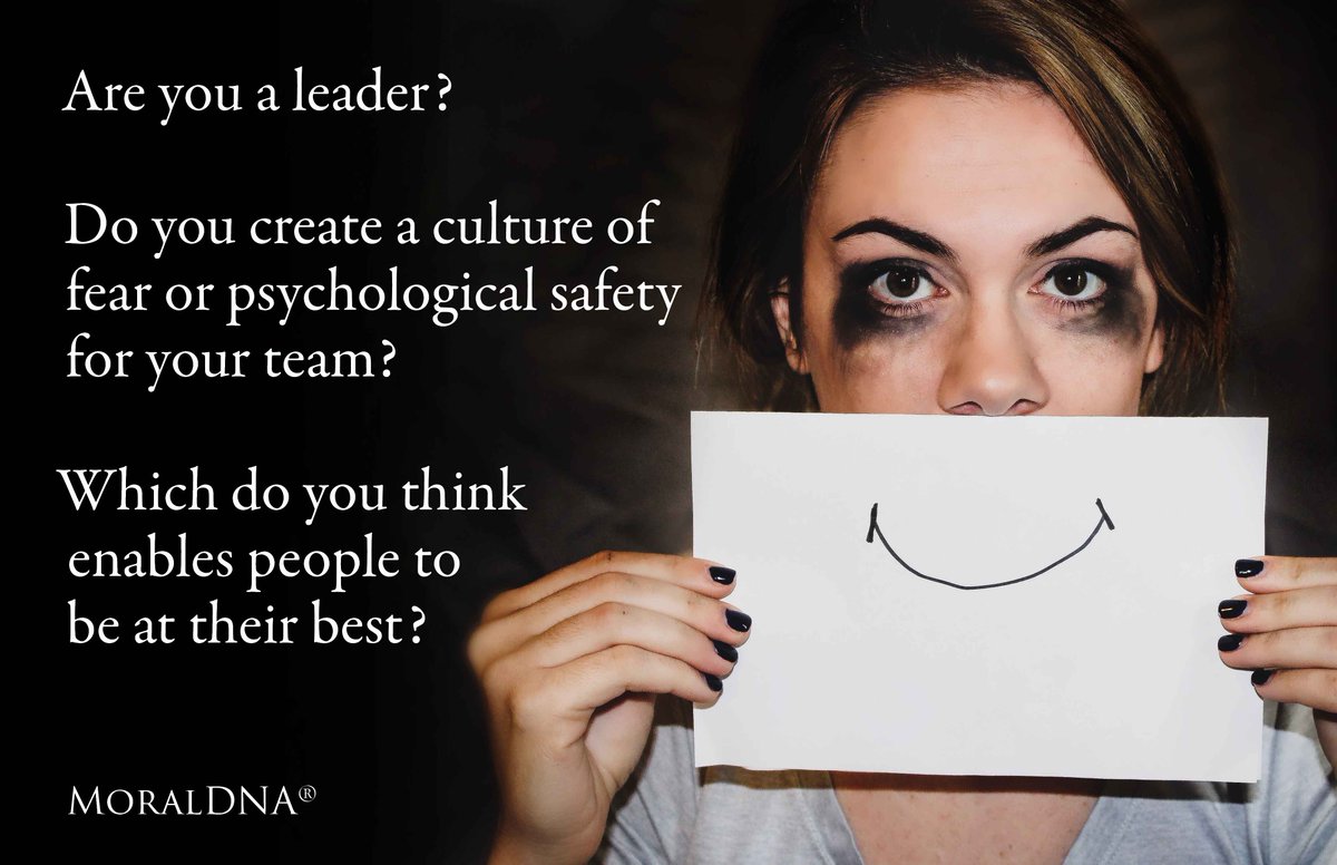 MoralDNA's tweet photo. Revealed by MoralDNA diagnostics, what percentage, of over 100,000 people, experience fear at work? Is it: 
a) 29%
b) 49%
c)   9%
d) 69%
e) 19% Tell us what you think. 

Answer released on Friday 1pm 12/10/18

#leadership #ethics #moraldna #culture https://t.co/oEt4SedGmz