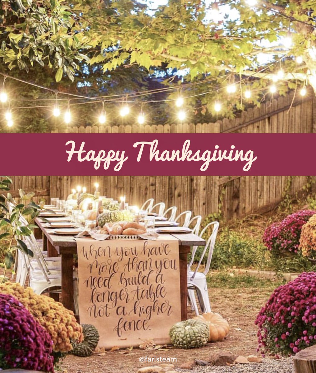 FarisTeam's tweet photo. “When you have more than you need, build a longer table, not a taller fence” Happy Thanksgiving ❤️🍁 #thanksgiving #canada #fulloutforyou https://t.co/JWhOUHYmdj