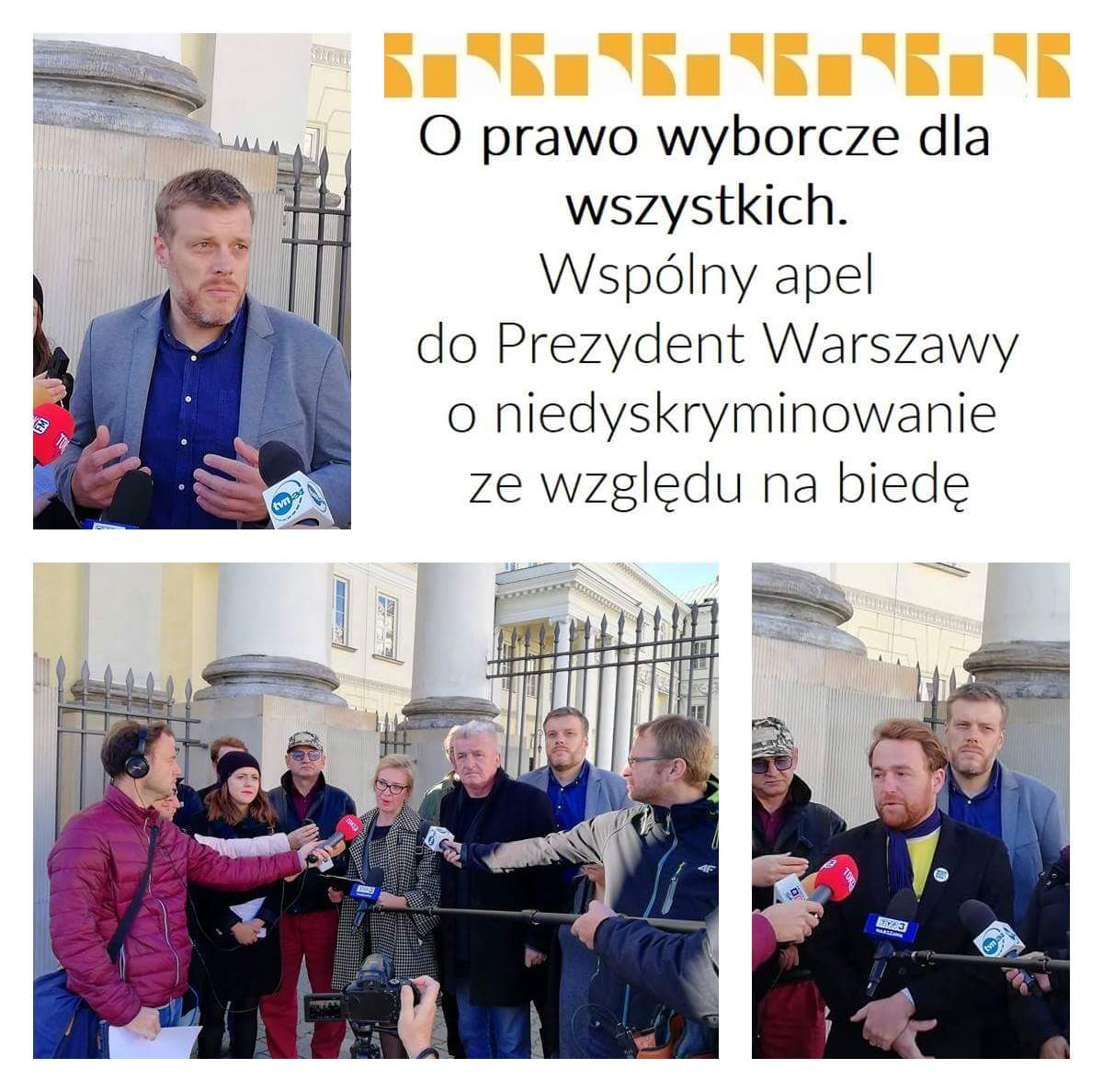 PrawoDoPrawa's tweet photo. Dziś o 9 rano razem z @rss_org_pl, @MiastoJestNasze, @WygraW i @partiarazem złożyliśmy apel do @hannagw o podjęcie środków, które pozwolą osobom w kryzysie bezdomności głosować w wyborach samorządowych. Pozostałe kkw nie odp. na nasz apel. Analiza prawna: https://t.co/EZc2p1nINK. https://t.co/ygP6pvncxk
