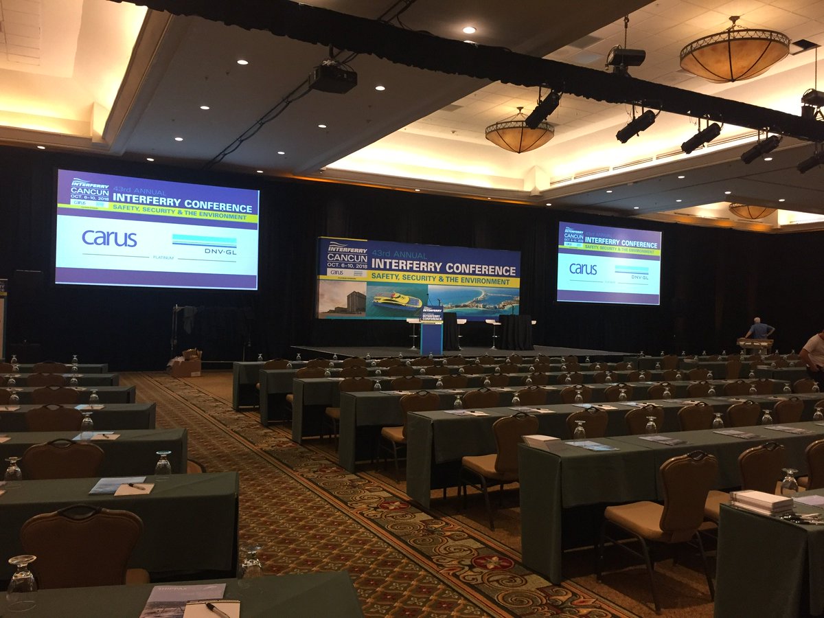marinetics's tweet photo. @InterferryOrg All set for the start of #interferry43 at Cancun. Talk to Spear Green Design about marine interiors https://t.co/hhhn0LXudZ