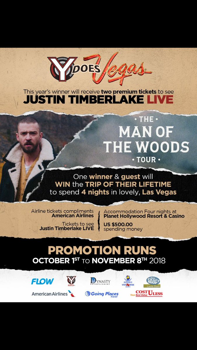 CostULess246's tweet photo. Spend over $100 shopping with us and you will get an entry ticket to see Justin Timberlake in VEGAS on his Man Of The Woods tour!! https://t.co/Dbd1EOtQQ8