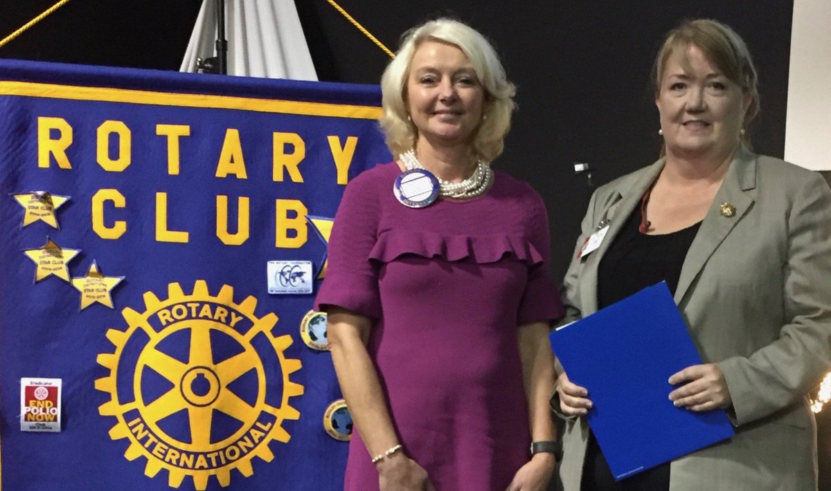 The Rotary Club of Chattanooga Hamilton Place recently inducted a new member, Janet Rhodes with the Chattanooga Times Free Press.