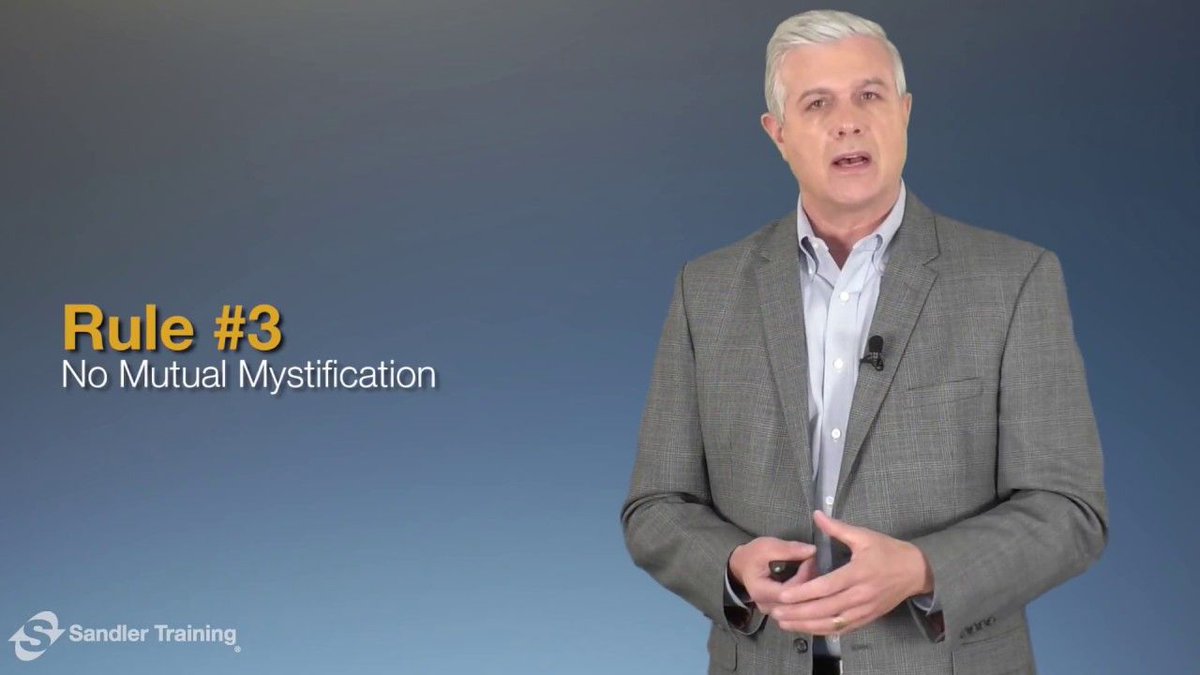 SandlerSalesPro's tweet photo. Rule #3: No Mutual Mystification - The Sandler Rules for Sales Leaders https://t.co/fNxNQnswaQ #SandlerRules https://t.co/pBRdjqut9D