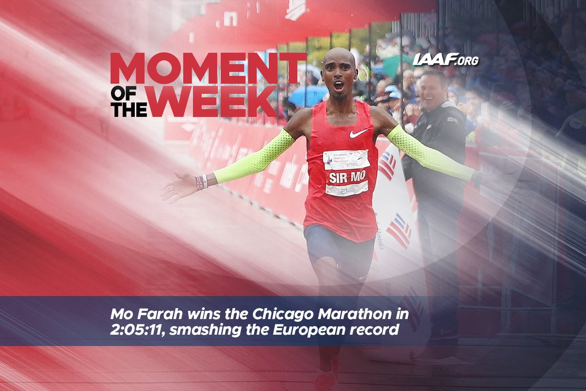 Putting the 'Mo' into 'Moment of the week'....

Farah's 2:05:11 European record victory at the Chicago Marathon is our pick of the athletics action from the past week.

What was your highlight?