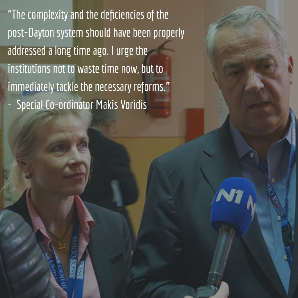 oscepa's tweet photo. #BiHelections were genuinely competitive, but legal and systemic shortcomings remain, international observers say. For the full press release and post-election statement, visit: https://t.co/Y7sJrBZRle @MakisVoridis @PiaKauma #BiH https://t.co/qBZh62nkoT