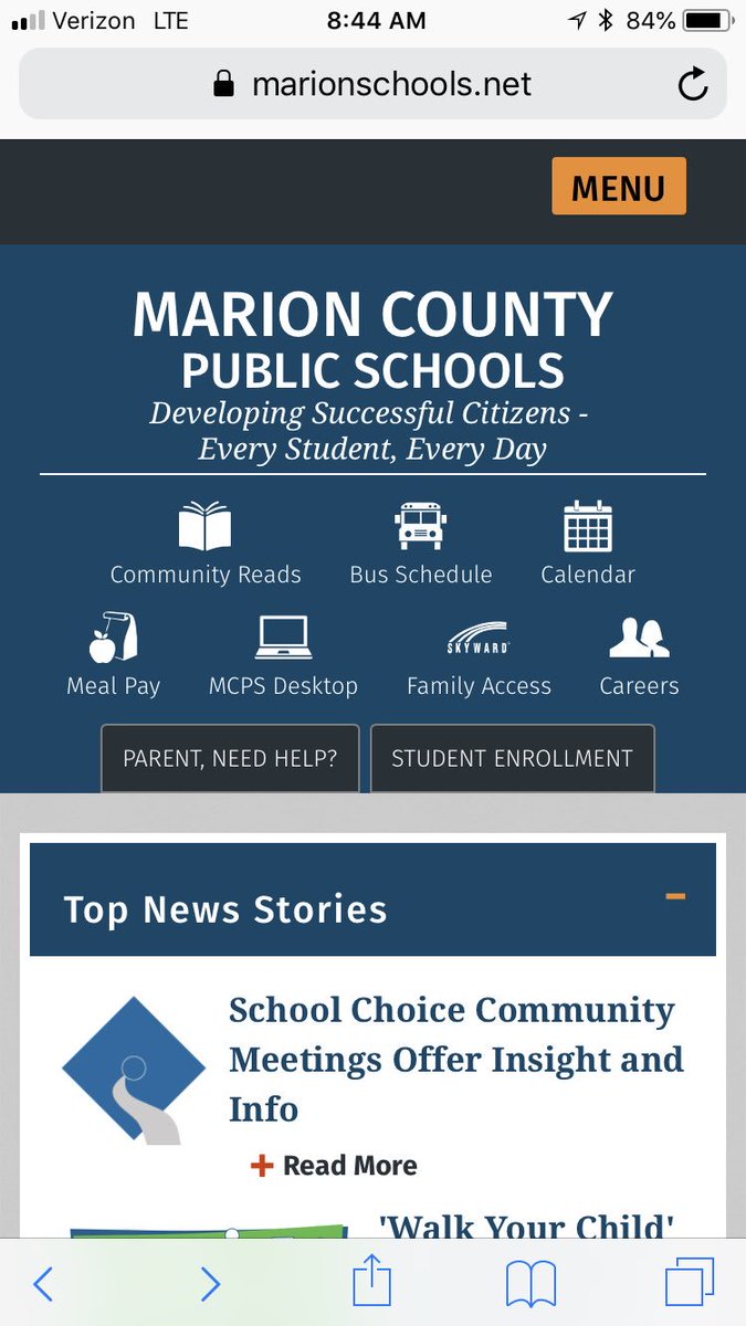 JennaDawson28's tweet photo. The https://t.co/DRtuKuZXz3 mobile site has been updated to include the icons from the MCPS desktop version! This makes “Community Reads!” much more accessible to @MarionCountyK12 families and community members! #LookForTheBook 📖 #MCPSCommunityReads https://t.co/rO5zyDu4ZJ