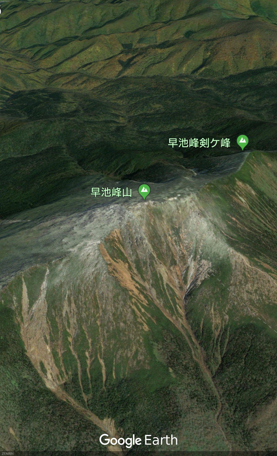 Google Earth Photo Traveler Hitojii 早池峰山 Google Earthで日本百名山を上空から眺めてみよう 早池峰山 はやちねさん は 岩手県にある標高1917mの山 六角牛山 石上山と共に 遠野三山 と呼ばれる 山頂は宮古市 遠野市 花巻市の3つの市の