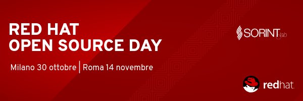 SorintLabUS's tweet photo. Ready to visit the amazing Milan and Rome? As gold sponsor we will wait for you for the next @RedHatItaly #opensource Day, Oct 30th and Nov 14th, to speak about "#DevOps in practice: Goals, People &amp; Tools"! https://t.co/76e3vVS70m https://t.co/2ovdOqtBxR