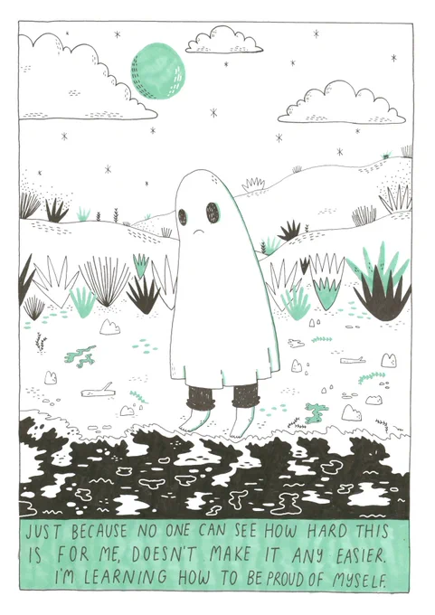 Hiding our struggles doesn't mean we aren't struggling. Some ghosties might find certain things a lot harder than we could imagine, it's important to acknowledge a pal when they say something's hard for them, even if you don't understand why <3

https://t.co/mkbwOfdVAN 