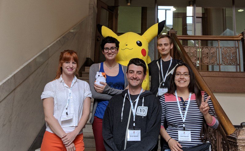 TenFwd's tweet photo. Oh hey, look what we found! Not every tech conference do you leave with a giant Pikachu, but it feels pretty on-brand for @MadisonRuby. Thanks again for everything! ❤️
w/ @veeguerrero3 @k_tofflemire @hilarysk @samsonasu #madruby2018 https://t.co/8UrtzJfHxv