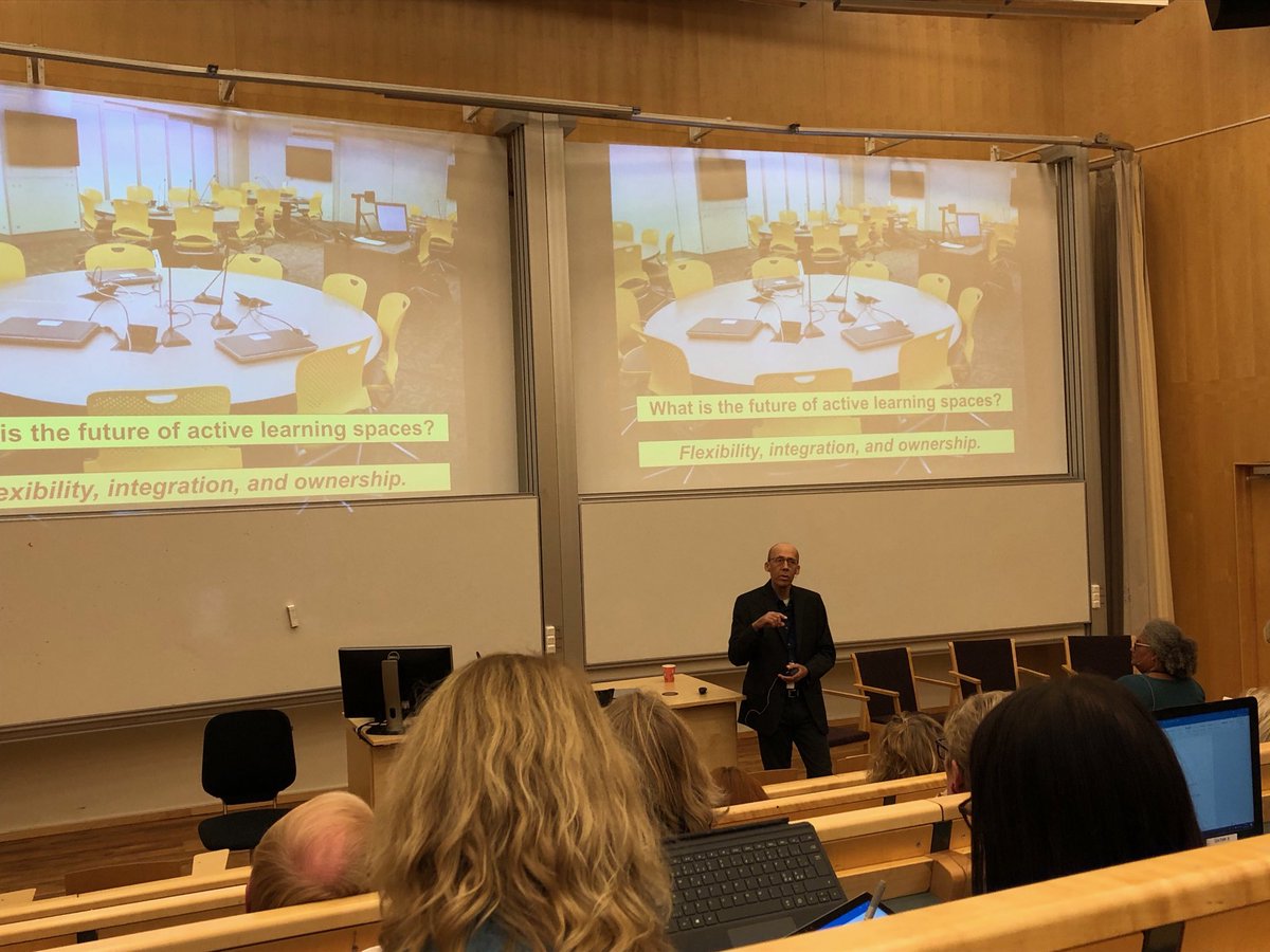 Mark Decker pratar om framtida utvecklingsteman för ALC: flexibility, integration, ownership #rumförlärandesymposium2018 #rumförlärandenätverksträff