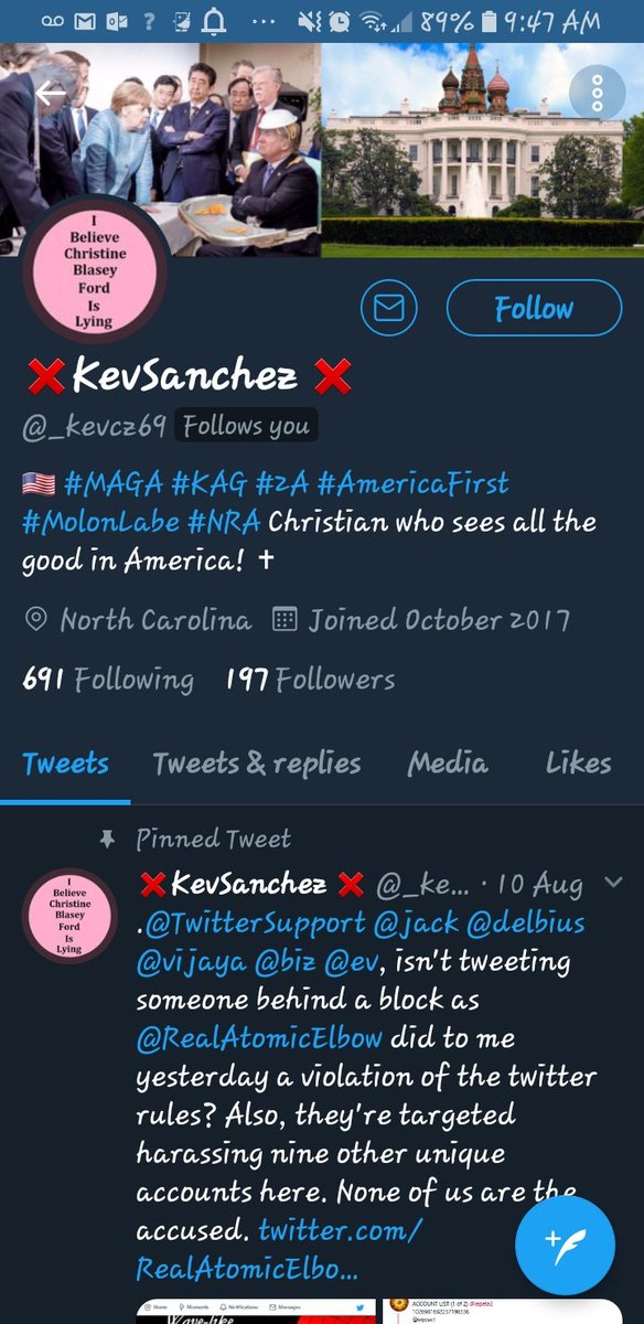 SassyMsViolet's tweet photo. @RealAtomicElbow @marshme110gh0st @CA4MAGAandKAG @kecvz69 @_kevcz69 @Cozmacozmy This one was following me! I don't think so, sparky! #ElBlocko https://t.co/d3v6YqPtY9