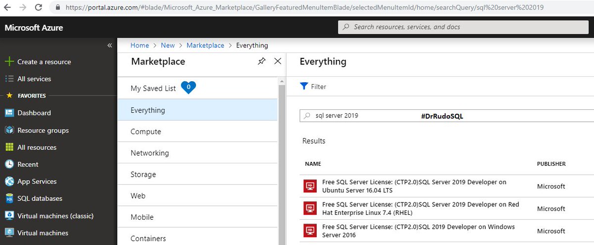 jesus_gilv's tweet image. En @Azure ya se tienen disponibles las imágenes de @SQLServer para crear #VMs tanto para @Linux como @Windows #SQL2019 #DrRudoSQL @mgomezgt @juanbizzz @_Juankar_ @edocastro @SQL506 @BI_LATAM @SQL_Rudo @JMCJOSEAD @ale_corderocr @jcastiblancop @andreigarzon