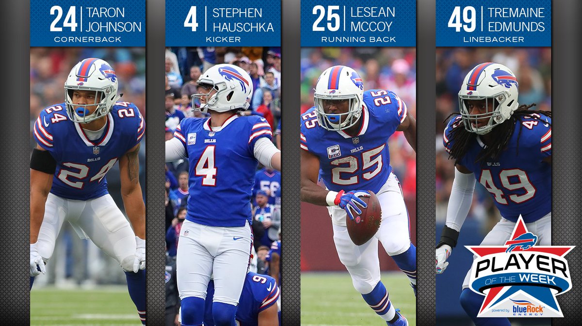 BuffaloBills's tweet photo. Who stood out as our @BlueRockEnergy Player of the Week? #GoBills

 It's time to cast your vote: https://t.co/GBaOg0qxFm https://t.co/WVEjbXuIRQ