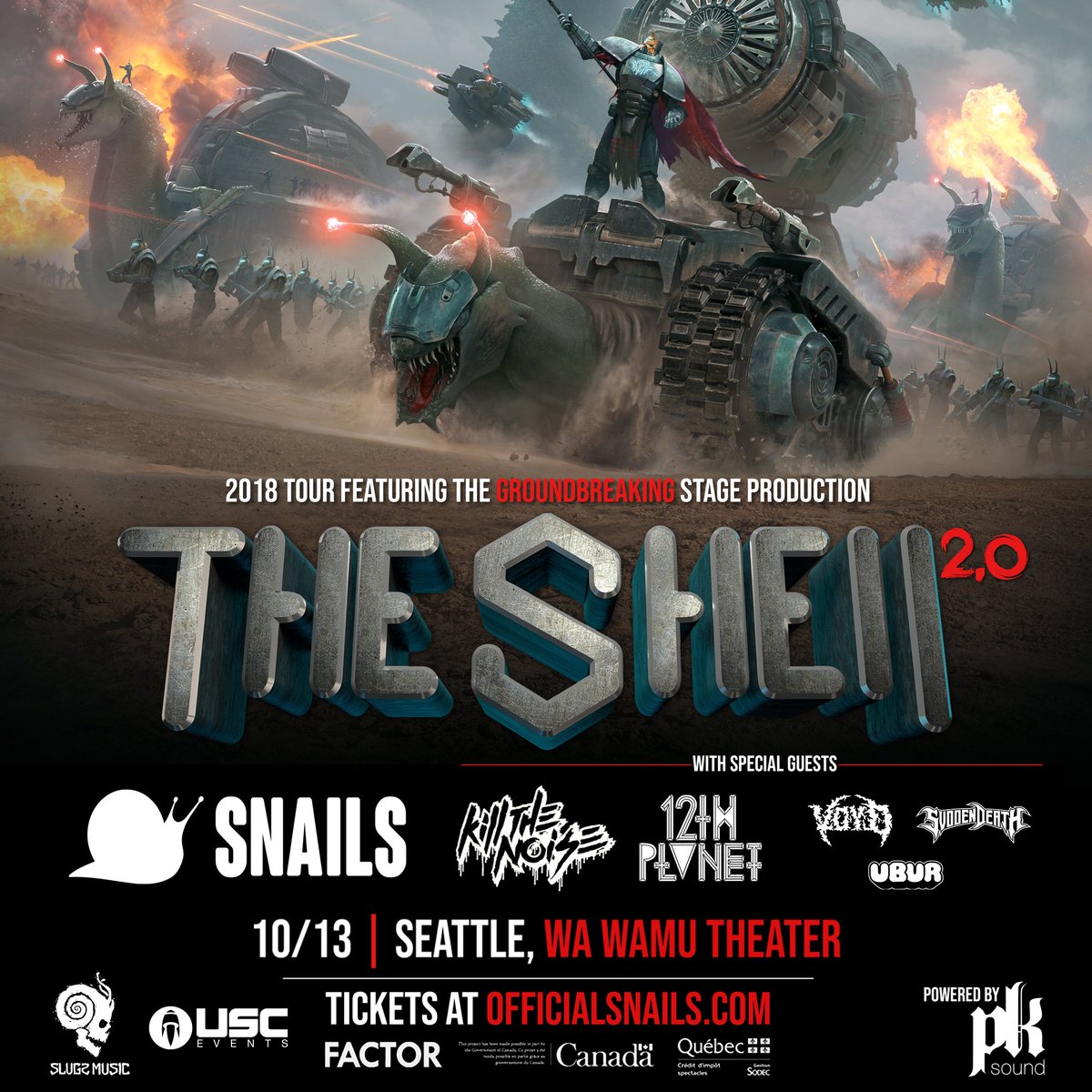 uscevents's tweet photo. ๐ The #ShellTour 2.0 slides into Seattle this Saturday! Don't miss @snailmusic, @killthenoise, @12thplanet, @svddendeathdub, #Voyd, and @uburdub. ๐ โ https://t.co/Y3pFGMBwFk https://t.co/aFJlZMuGfV