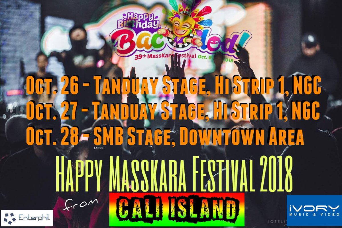 ph_cali's tweet photo. HAPPY MASSKARA FESTIVAL CITY OF SMILES!!! ๐๐๐
see you on these dates and venues, some scheds are still pending, we'll post it soon... take care everyone and let's enjoy this festivity peacefully ๐ค๐
Ivory Music & Video | Enterphil
#caliislandmusic #ivorymusic #enterphil https://t.co/3qGlbWd4SS