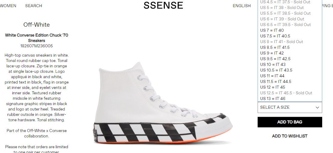 off white converse ssense