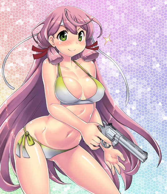 最近また暑いー
というわけでビキニ絵再掲😋
コルトSAA&パイソン😚 