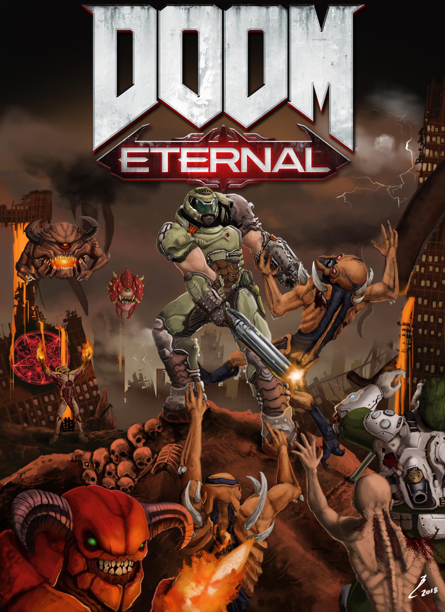 Doom On Twitter As Seen On Reddit Doom Fan Tinman888 Created His Own Eternal Art T