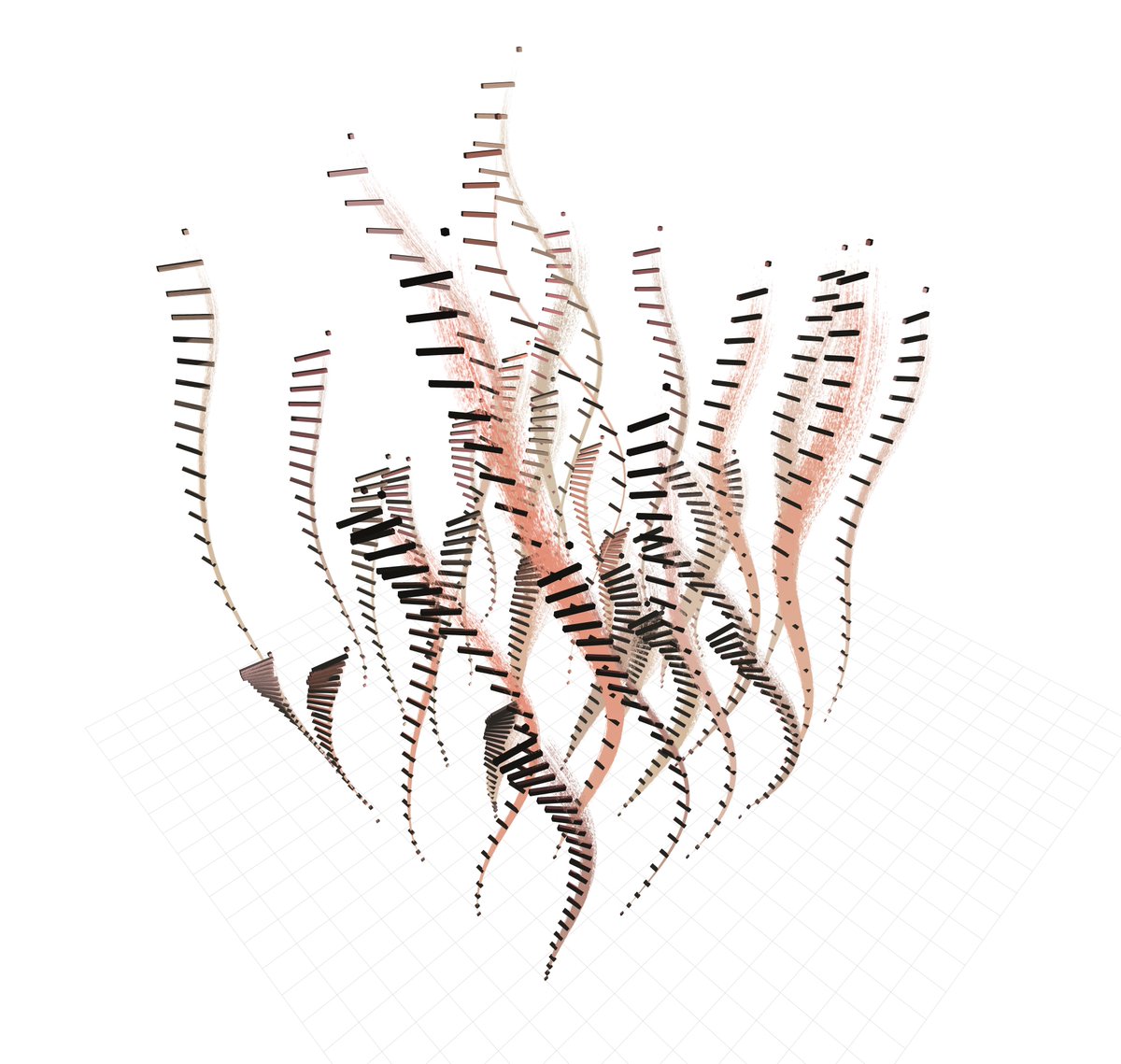 lucastswick's tweet image. Process pic from the #generativeart installation I am working on. @thespite's Meshlines are used to draw the stem of the plant, and the prisms indicate places along the stem that leaves may sprout from. Next I start drawing leaves.

#processpic #installation