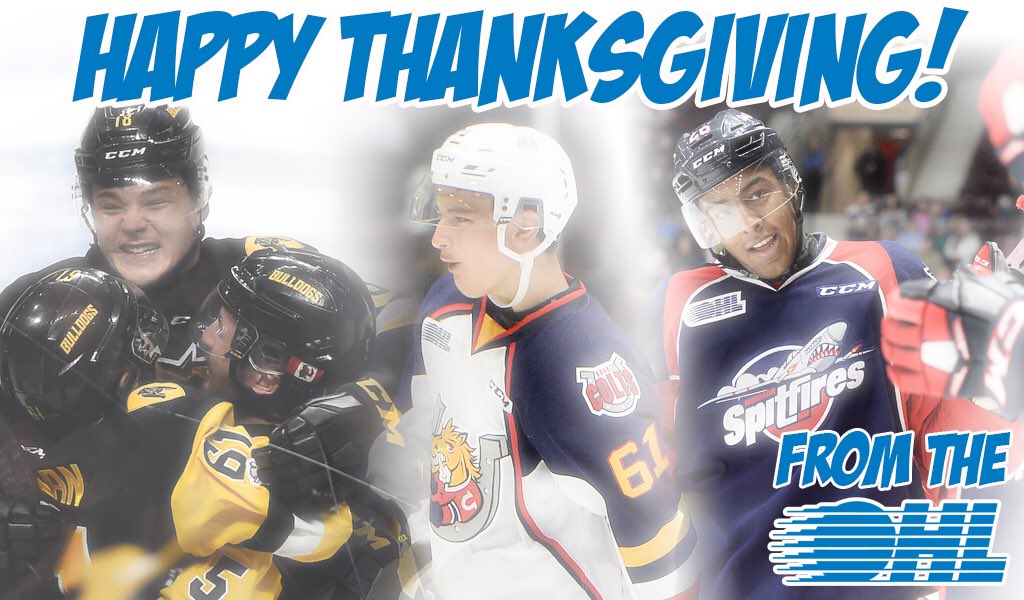 Happy Thanksgiving #OHL fans!

We’re thankful for three great weeks to start the 2018-19 season! Here’s hoping you enjoy and celebrate a safe and fun filled holiday.

🦃🇨🇦🏒🎉🍁