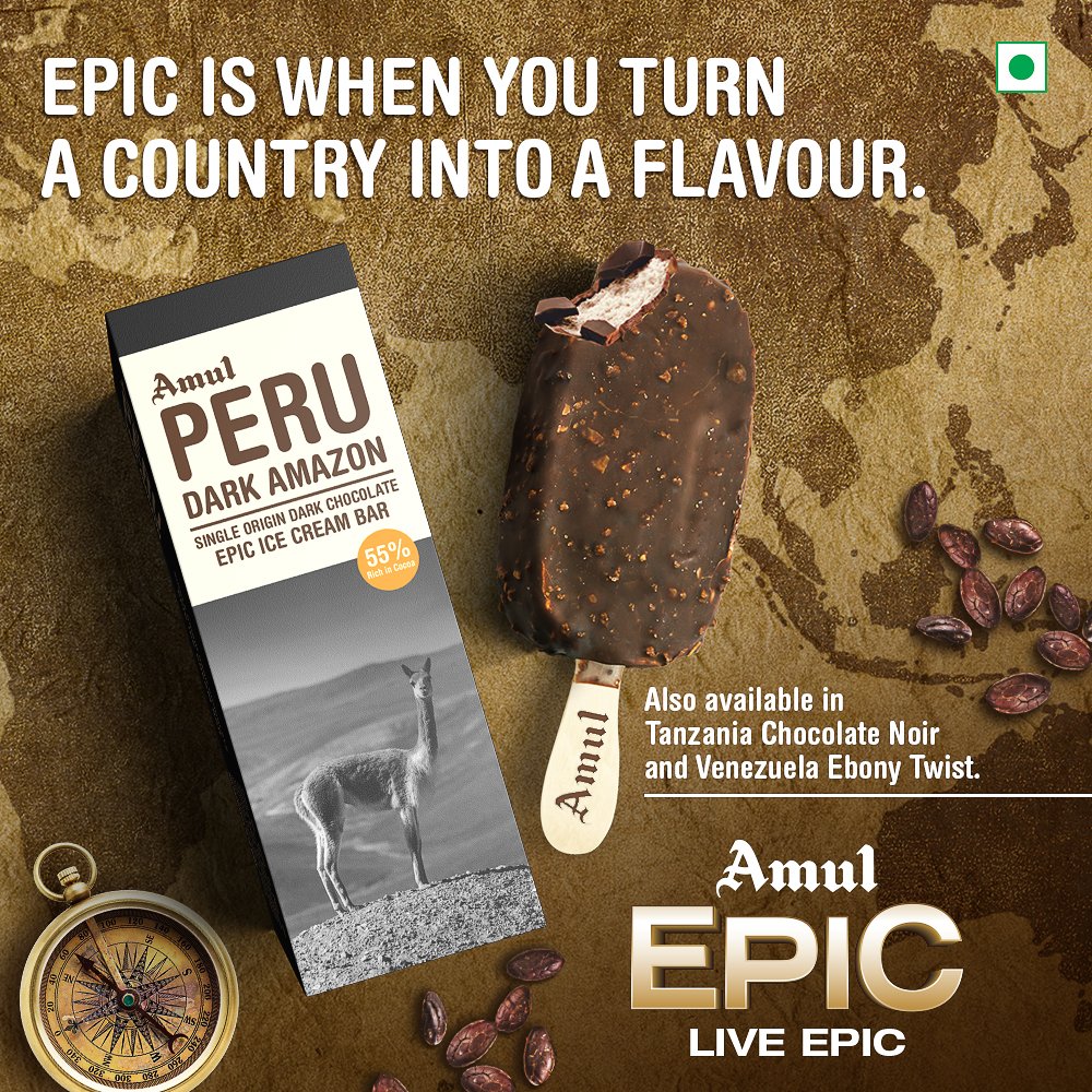 Amul_Coop's tweet photo. Take your taste buds on a tour to Peru with #AmulEpic #new #icecream #singleorigin #chocolate #peru #epic https://t.co/pRsERYk47E