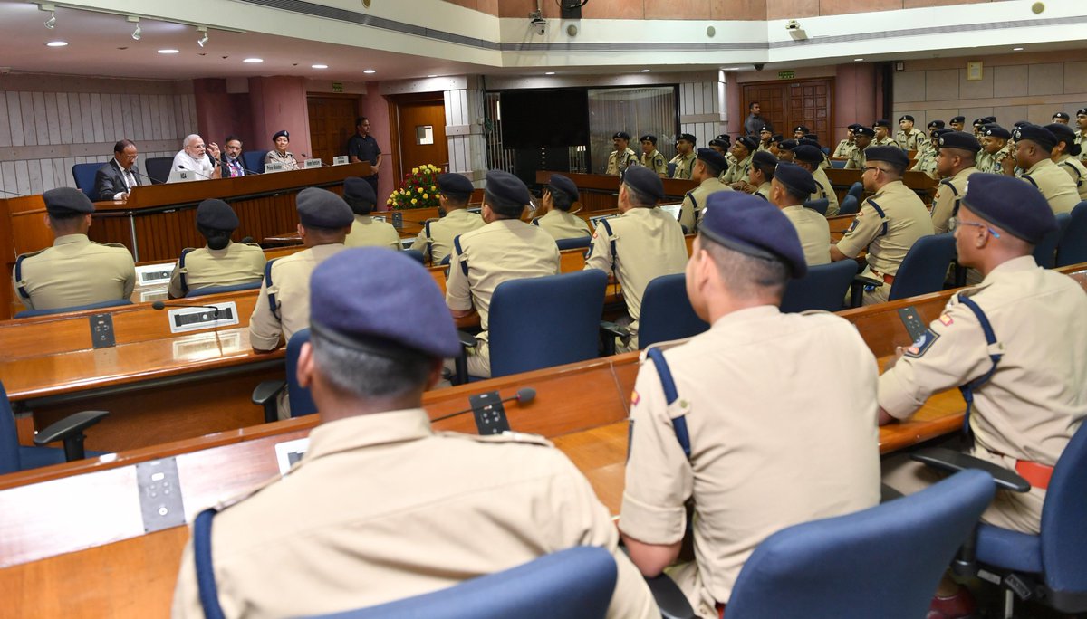 narendramodi's tweet photo. Delighted to interact with young police officers of the 2017 IPS batch. 

My best wishes to them, for their careers ahead. https://t.co/LVScthUjyt https://t.co/xsSzioAIhr